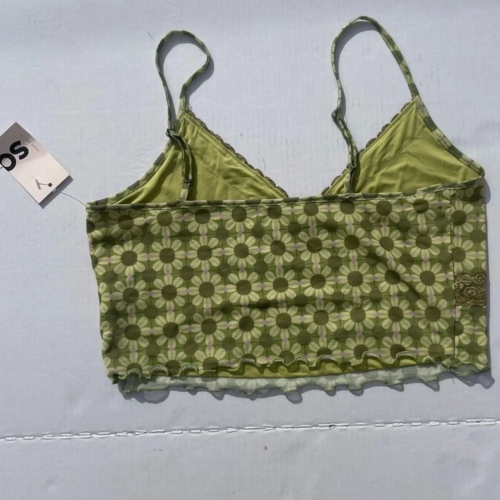 Green Floral Lace Cami Tank | Size L | NWT - Picture 2 of 6